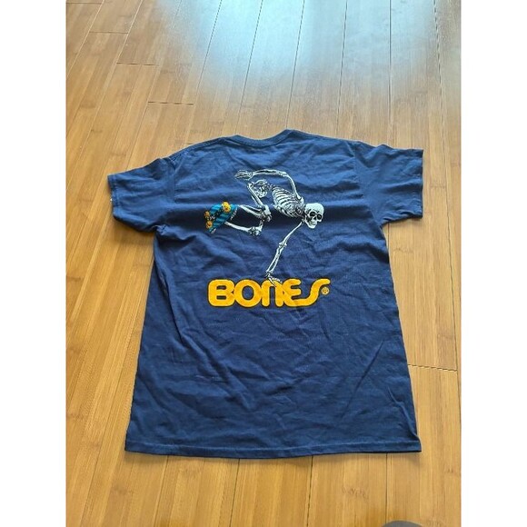 Powell Peralta Skateboard Skeleton T-Shirt Blue Bones Men's Medium - Picture 1 of 4